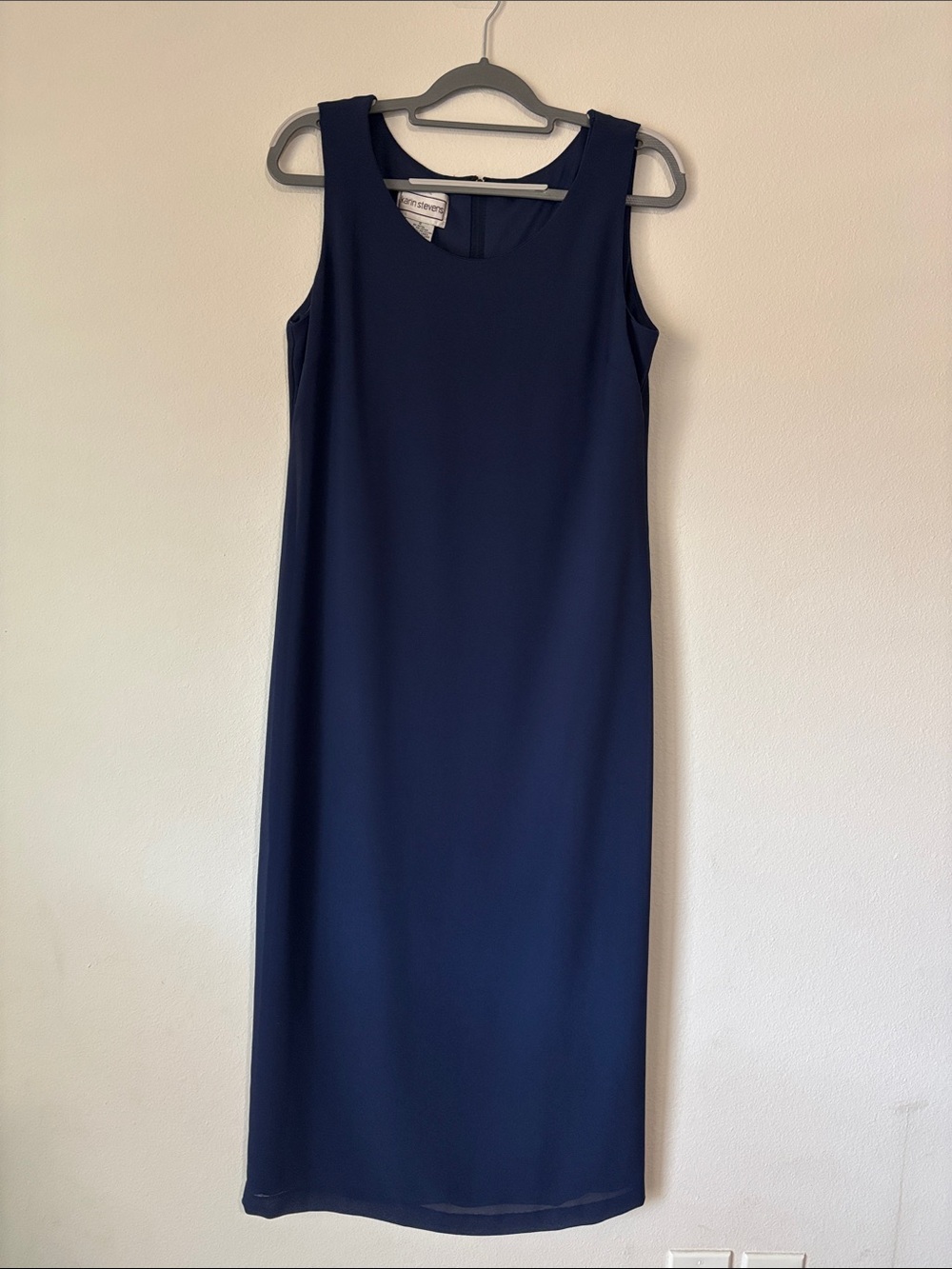 karin stevens Navy Sleeveless Midi Shift Dress